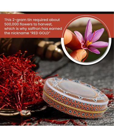 Premium Grade A Zand Persian Saffron Threads - 2g in Decorative Airtight Tin | Ideal for Cooking Basmati Rice, Paella, Risotto & More - Buy Online on GoSupps.com