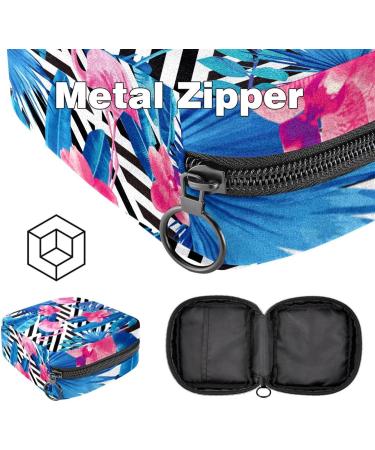 Javenproeqt Portable Women's Binding Bags | Menstrual Cup Pocket & Teen Girl Tampons | Jungle Flamingo Stripes - Buy Online on GoSupps.com
