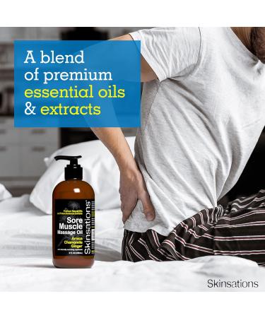 Skinsations Sore Muscle Massage Oil | Organic Arnica Montana Blend with Chamomile Ginger & Peppermint - Naturally Warming Relief - Buy Online on GoSupps.com