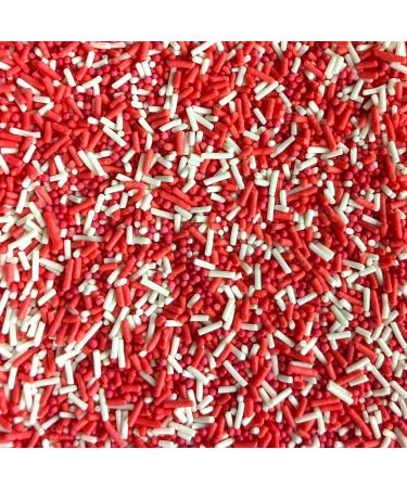 Red & White Mixed Sprinkles - 35g of Mixed Cake Sprinkles Cupcake Toppers Decorations 100s 1000s Mini Balls Nonpareils Strands - Buy Online on GoSupps.com
