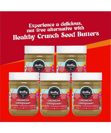 Healthy Crunch Seed Butter Crunchy Flavor 6 Units x 340g - Sunflower Butter Nut Butter Alternative - Organic Non-GMO Vegan-Friendly - High Protein No Added Sugar - Ideal for Snacks & Spreads - Buy Online on GoSupps.com