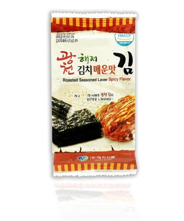 Korean Kimchi Spicy Seaweed Snacks - 12 Individual Packs, 100% Natural & Healthy Roasted Nori Snack by Unha's Asian Snack Box - Buy Online on GoSupps.com