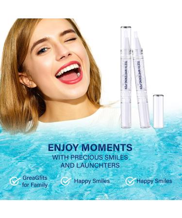 Teeth Whitening Pen (2 Pens) - Painless Whitening for Sensitive Teeth | Bright White Smile | 20+ Uses | Travel-Friendly | Mint Flavor - Buy Online on GoSupps.com