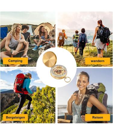 Buy Payfully 15x50mm Waterproof Compass for Hiking - Portable Outdoor Compass for Adults & Kids - Ideal for Hunting (Gold) - Buy Online on GoSupps.com
