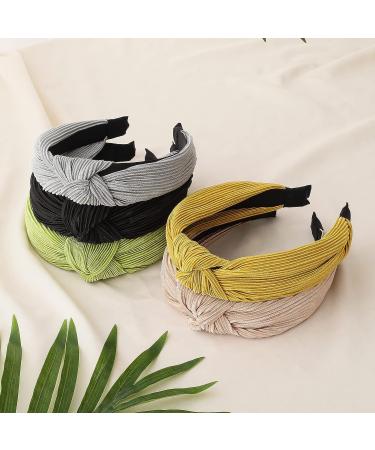 LOVNFC Pleated Knot Headbands for Women - 5pcs No Slip Fashion Turban Hair Bands - Buy Online on GoSupps.com