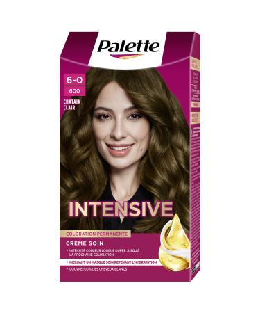 Palette - Intensive - Coloration Permanente Cheveux - Cr me Soin - Couvre 100% des Cheveux Blancs - Intensit couleur longue dur e - Tenue 8 semaines - Masque soin - Chatain Clair 600 Chatain Clair 600 1 unit (Lot de 1)