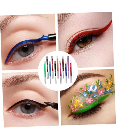 FOYTOKI 12 Pcs 1 Set Shadow Set Professional Eyeliner Pens Eye Liner Sharpeners Colorful Plastic - Buy Online on GoSupps.com