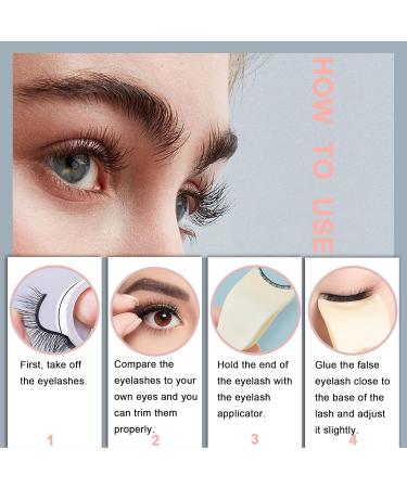 Self Adhesive Eyelashes - 2 PCS Reusable Natural Look Eyelashes with Applicator Tweezers | Long Style False Lashes (#036 - Buy Online on GoSupps.com