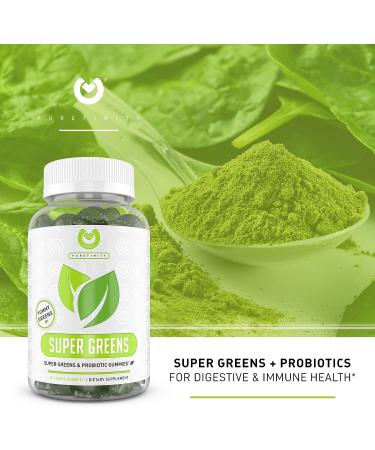 Greens Superfood Gummies with Spirulina & Digestive Enzymes - 60 Gummies for Immune & Digestive Health - Buy Online on GoSupps.com
