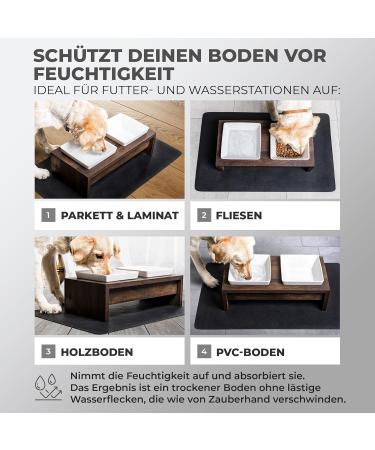 Miggo Absorbent Premium Leather Bowl Mat 40x50cm | Moisture Absorbing | High-Quality Grey Design | International Shipping Available - Buy Online on GoSupps.com