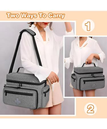 HomeWit Empty Emergency Bag | Medical Travel Organizer for Nurses & Family Doctors - Gray - Buy Online on GoSupps.com