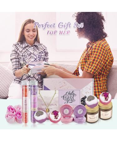 18PCS Women Spa Gift Basket - Birthday, Get Well, Self Care - Rose Lavender Bath Set - Buy Online on GoSupps.com