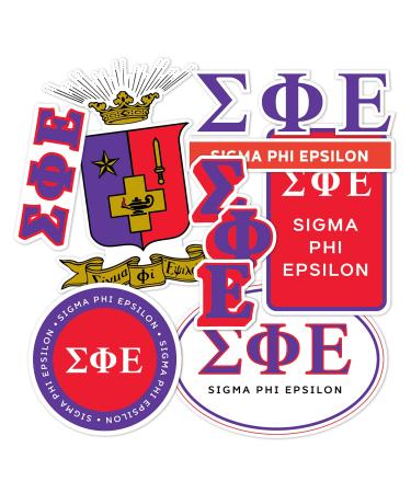 Sigma Phi Epsilon Standard Sticker Sheet Decal Laptop Water Bottle Car sig ep (Full Sheet - Standard)