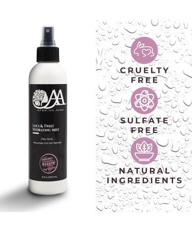 African Afro Locs and Twist Hydrating Hair Mist Refresher Hair Spray for Dreadlocks Twists and Braids All Natural Hair Moisturizer No Sulfate Cruelty-Free 8 Fl Oz - Buy Online on GoSupps.com