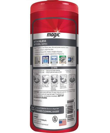 Magic Stainless Steel Wipes - Removes Fingerprints, Residue, Water Marks, and Grease - 30 Count - Buy Online on GoSupps.com