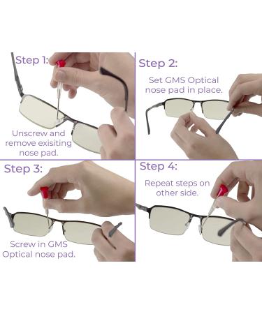 GMS Optical Soft Silicone D-Shaped Screw-in Nose Pads for Glasses  Sunglasses  and Eye Wear - 15mm (5 Pair) - Buy Online on GoSupps.com