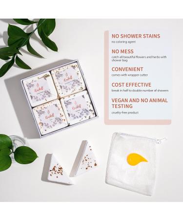 Heavenly Shower Bombs Aromatherapy Pack of 8 - 4 Fragrances: Lemongrass, Lavender, Rose, Eucalyptus & Mint - Buy Online on GoSupps.com