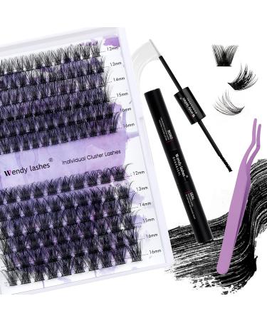 DIY Lash Extensions Set - Cluster Lashes with Eyeholder Bond & Seal - C3+C9-C Curl (12-16mm) Kit for At-Home Application - Buy Online on GoSupps.com