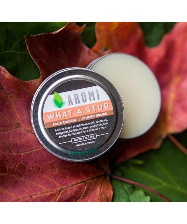 Aromi Solid Cologne | Fresh Light Men's Scent Vegan Cruelty-free Wax Oakmoss Musk Rosemary Fragrance Gift Travel Alcohol-free (What a Stud) - Buy Online on GoSupps.com