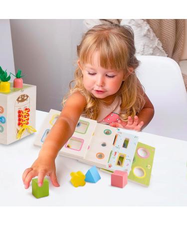 8-in-1 Montessori Wooden Activity Cube - Motoric Toys for Kids 1-4 Years | Sorting & Stacking Fun - Buy Online on GoSupps.com