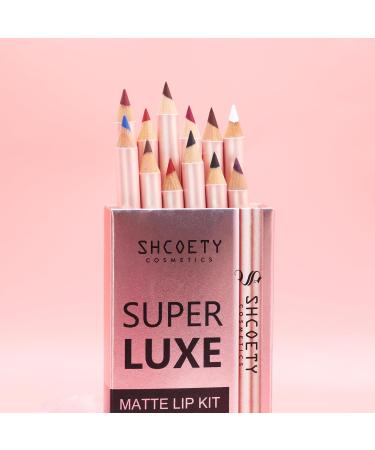 12 Color Lip Liner Pencil Set - Longwear Matte Waterproof Lip Makeup | High Pigmented & Non-Sticky - Buy Online on GoSupps.com