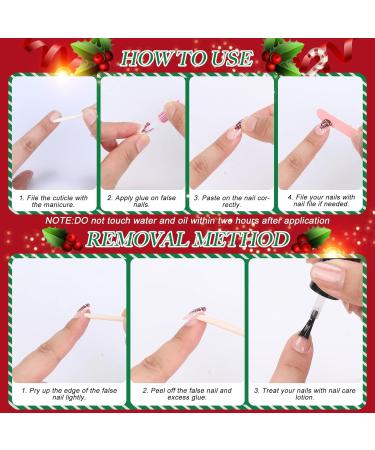 MELLIEX 48 Pieces Christmas False Nails Short 12 Sizes Artificial Press on Nails Full Cover Christmas Stick On Nails for Women Nail Art Decoration White Tree - Buy Online on GoSupps.com
