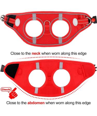 Joyal Reflective Soft Padded Dog Harness - Air-Mesh Breathable for Medium to XL Dogs Red (55-61cm) - Buy Online on GoSupps.com