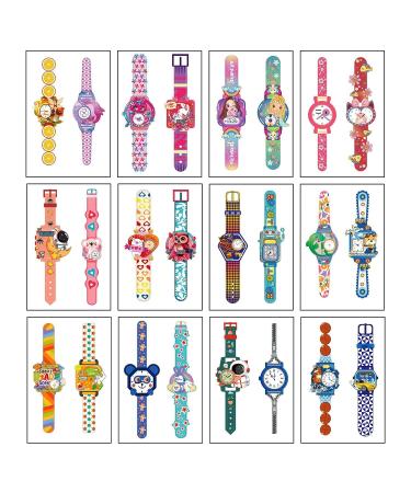 Kids Cartoon Watch Temporary Tattoos - Glow in the Dark Luminous Fake Tattoos for Boys and Girls - Car Dinosaur Space Robot Party Favor Stickers - Buy Online on GoSupps.com