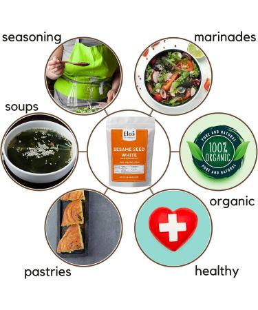 Roasted White Sesame Seeds 1lb - Buy Online on GoSupps.com