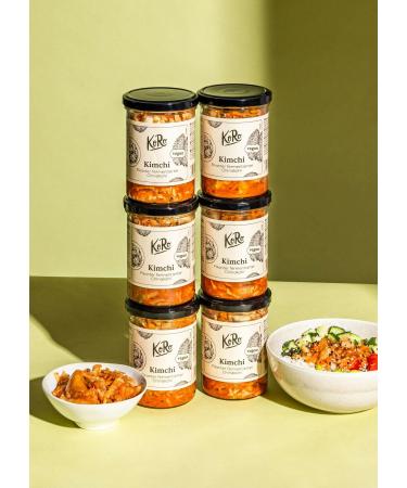 KoRo - Kimchi 6 x 350g - Made with fermented Chinese cabbage - With chili, garlic and ginger - Vegan
