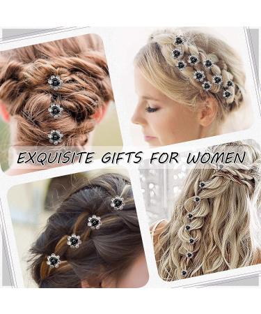 Swpeet 40Pcs Black U-Shaped Crystal Hair Pins & Clips Set - Bridal Wedding Hair Accessories with Storage Bag - Buy Online on GoSupps.com