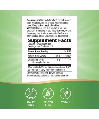 Nature's Way Goldenseal Root 2 Pack - Non-GMO Vegan Digestive Support with Berberine - 50 Capsules Each - Buy Online on GoSupps.com