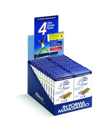 4 Ore Senza Fame Rilevo Complete Display Stand 4 Hours Without Organic Fame - 24 Individual Boxes of Two 25g Bars - 4 Hours Without Organic Fame (48 Individual Bars of 25g)