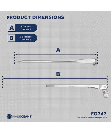 Adjustable Stainless Steel Wiper Arm 6-11 for Boats & RVs - Five Oceans TMC Marine - FO747 - Buy Online on GoSupps.com