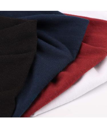 DRESHOW 4 Pack Vintage Turban Headbands for Women - Cute Knotted Wide Hair Wraps in White, Maroon, Indigo & Black - Buy Online on GoSupps.com