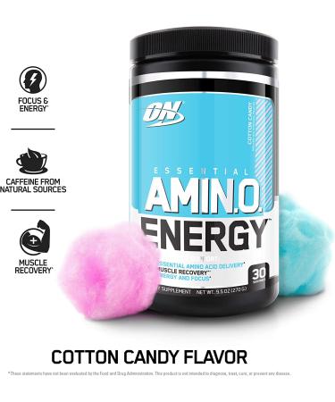 Optimum Nutrition Amino Energy - Cotton Candy Pre Workout Powder with Green Tea, BCAA, Amino Acids, Keto Friendly Formula, Green Coffee Extract - 30 Servings - Buy Online on GoSupps.com