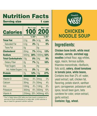 Campbell's Well Yes! Chicken Noodle Soup - 15g Protein - 16.2oz Can (Pack of 12) - Buy Online on GoSupps.com