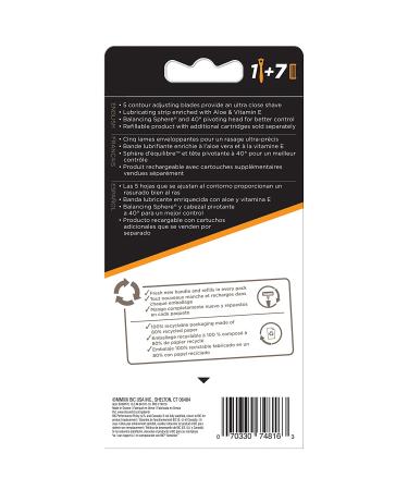 BIC Flex 5 Hybrid Men's Disposable Razors for Sensitive Skin - 1 Handle, 7 Cartridges, 5 Blades for Smooth Shave - Buy Online on GoSupps.com