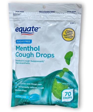 Equate Sugar Free Menthol Cough Drops- 70ct (1 Pack) Set with Fusion Shop Store Box (1) Small - Buy Online on GoSupps.com