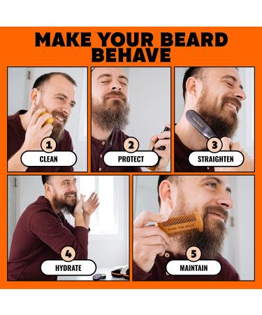 Tame the Wild Premium Beard Straightener Kit for Men - Heated Beard Brush Grooming Set with Heat Protectant, Soap, Balm, Comb, and Storage Case - Ideal Gift - Buy Online on GoSupps.com