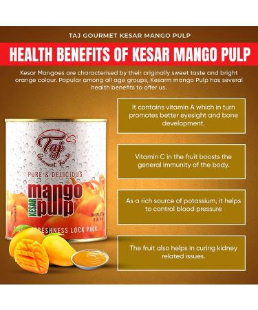 TAJ Kesar Mango Pulp 30oz - Sweetened Mango Puree for Delicious Recipes - Buy Online on GoSupps.com