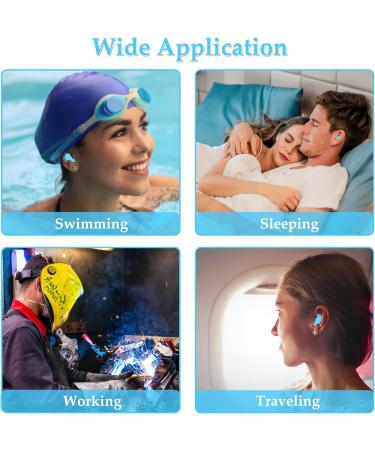 Buy 6 Pairs Silicone Earplugs - Waterproof Reusable | Noise Suppression for Sleeping Swimming & Hearing Protection for Adults & Kids - Buy Online on GoSupps.com