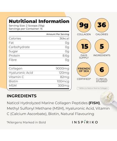Marine Collagen Powder for Women with Hyaluronic Acid, Vitamin C, Biotin & MSM | Hydrolyzed Peptides Powder | 6 Clinical Studies | 15 Servings - Buy Online on GoSupps.com