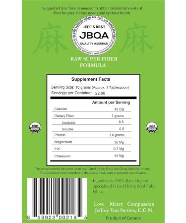 Jeff's Best Blends RAW Organic Super Fiber Formula 227g/8oz - High-Quality Fiber Supplement - Buy Online on GoSupps.com