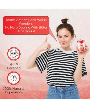 Peakhealth Apple Cider Vinegar Gummies with Vitamins - Delicious Apple Flavor for Women's Health Metabolism Support & Digestive Wellness 1000mg ACV with B12 B6 Folic Acid 60 Vegan Gummies - Buy Online on GoSupps.com