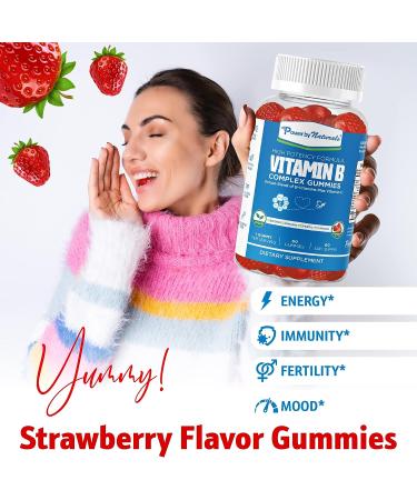 Plant-Based Vitamin B Complex Gummies for Adults - Vegan Formula - Energy, Mood Boost - Non-GMO - 60 Ct - Buy Online on GoSupps.com
