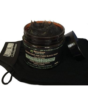 Moroccan Black Soap with Organic Argan Oil and Bitter Almonds 250 g 100% Traditional Beldi. Worldwide Known Anti-Wrinkle. Natural Black Soap Scrub for Soft Skin Rich in Vitamin E - Buy Online on GoSupps.com