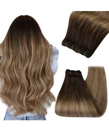 Youngsee Tressen real hair balayage 45cm real hair brawl to take a close brown blonde hair claws real hair balayage weaving hair extensions double tresse invisible hairpin real hair 100g #4/10/16
