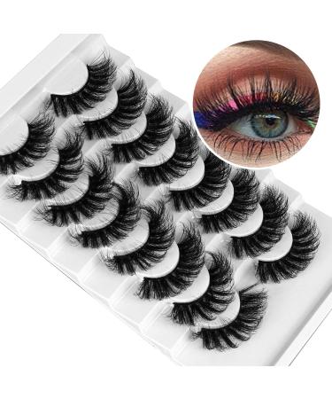Leipple False Eyelashes 8 Pairs - Professional Reusable 8D Mink Lashes - Natural Waterproof Thick Fluffy Fake Eyelashes Faux Mink Eyelashes (QZ-02)
