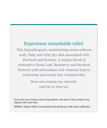 DERMA E Eczema Relief Cream - Natural Itch Relief for Flaky, Scaly, and Dry Skin - Antioxidant-Rich Psoriasis Cream - 4oz - Buy Online on GoSupps.com